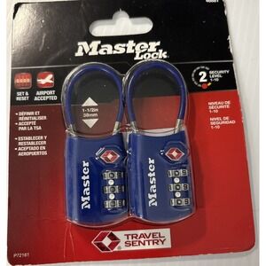 Master Lock 4688T Padlock Set, Blue- 2 Pack